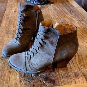 Olive green ankle boots